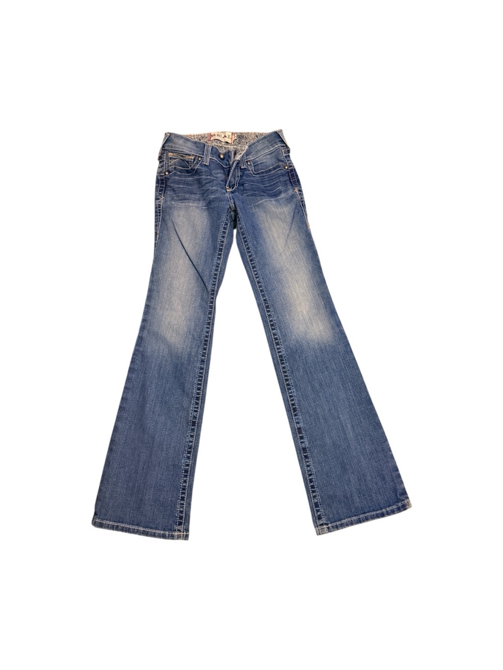 ARIAT Denim Mid Rise , Bootcut Blue Jeans., in Rainstorm Wash Star Icon